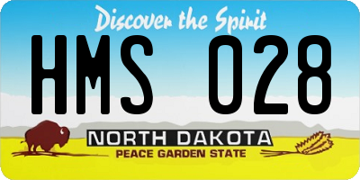 ND license plate HMS028