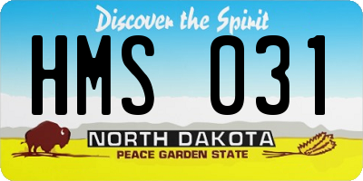 ND license plate HMS031