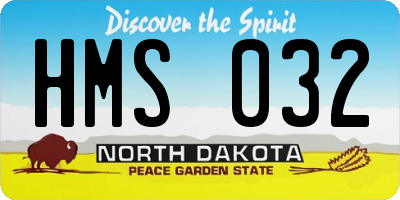 ND license plate HMS032