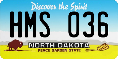 ND license plate HMS036