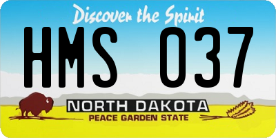 ND license plate HMS037