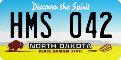 ND license plate HMS042