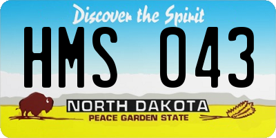 ND license plate HMS043