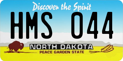 ND license plate HMS044