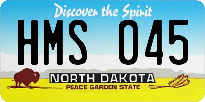 ND license plate HMS045