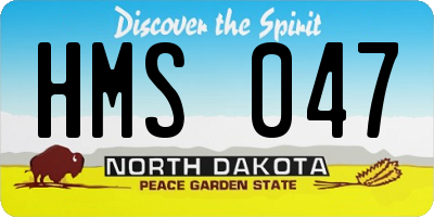 ND license plate HMS047