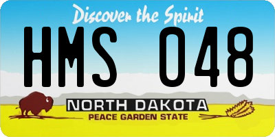 ND license plate HMS048