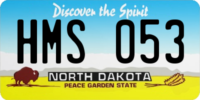 ND license plate HMS053
