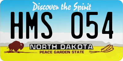 ND license plate HMS054