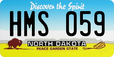 ND license plate HMS059