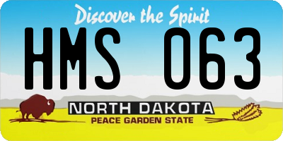 ND license plate HMS063