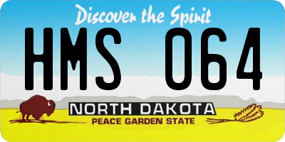 ND license plate HMS064