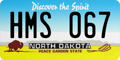 ND license plate HMS067