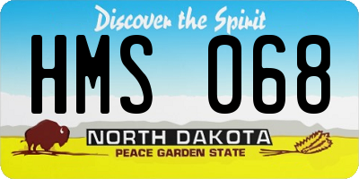 ND license plate HMS068