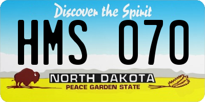 ND license plate HMS070