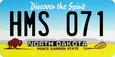 ND license plate HMS071