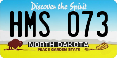 ND license plate HMS073