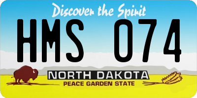 ND license plate HMS074