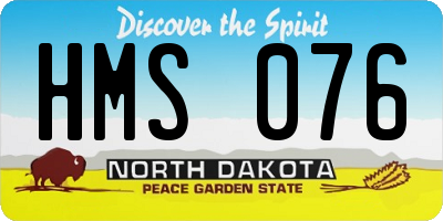 ND license plate HMS076