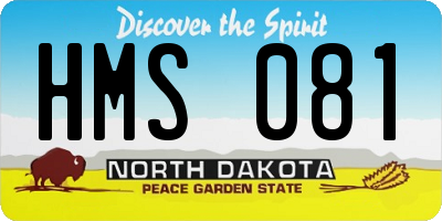 ND license plate HMS081