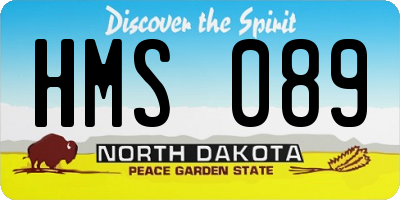 ND license plate HMS089