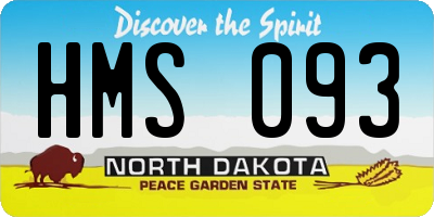 ND license plate HMS093