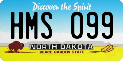 ND license plate HMS099