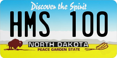 ND license plate HMS100