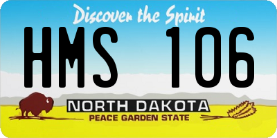 ND license plate HMS106