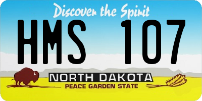 ND license plate HMS107
