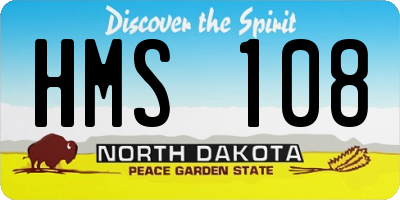 ND license plate HMS108