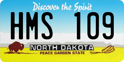 ND license plate HMS109