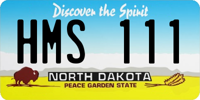 ND license plate HMS111