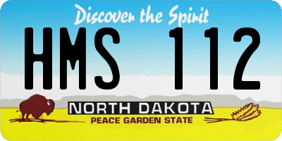 ND license plate HMS112