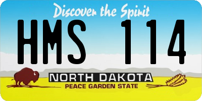 ND license plate HMS114