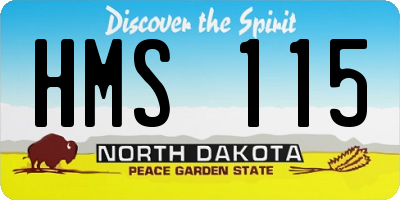 ND license plate HMS115