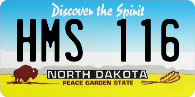 ND license plate HMS116
