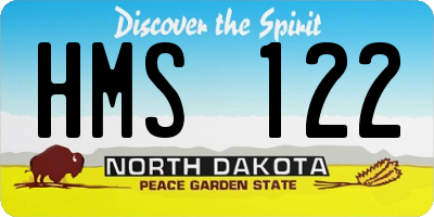ND license plate HMS122