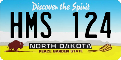 ND license plate HMS124