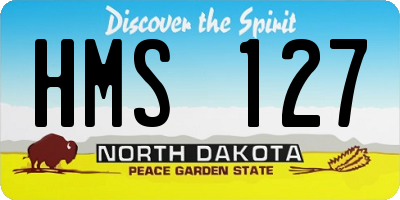 ND license plate HMS127