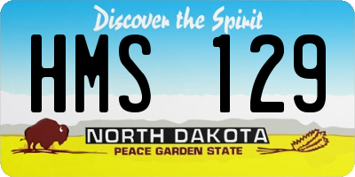ND license plate HMS129