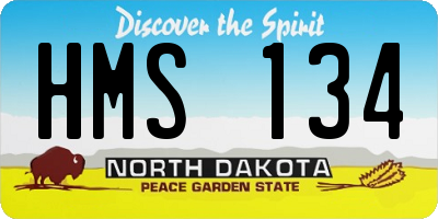 ND license plate HMS134