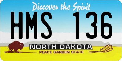 ND license plate HMS136