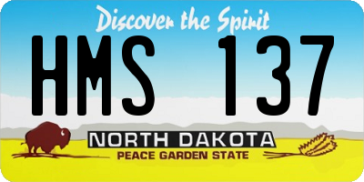 ND license plate HMS137
