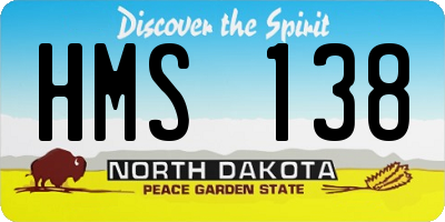 ND license plate HMS138