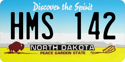 ND license plate HMS142