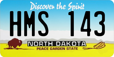 ND license plate HMS143