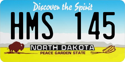 ND license plate HMS145