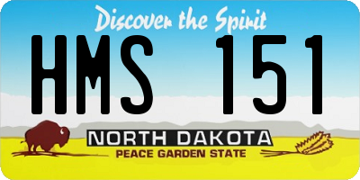 ND license plate HMS151