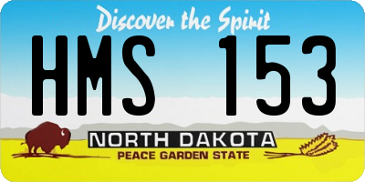 ND license plate HMS153